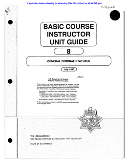 Basic Course Instructor Unit Guide