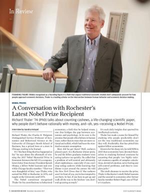 In Review a Conversation with Rochester's Latest Nobel Prize