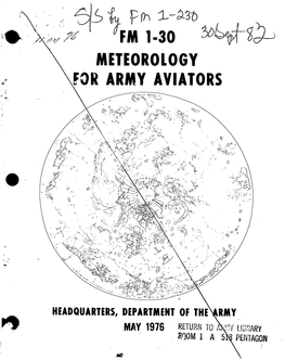 Fm 1-30 Meteorology for Army Aviators