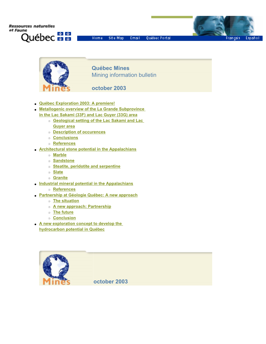 Québec Mines Mining Information Bulletin