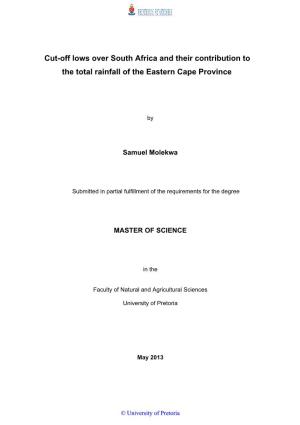 Cut-Off Lows Over South Africa and Their Contribution to the Total Rainfall of the Eastern Cape Province