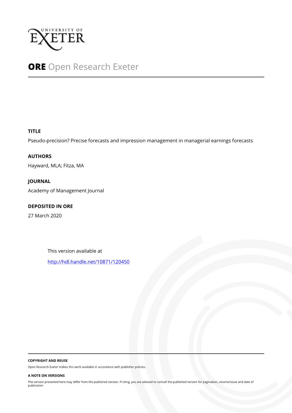 Precise Forecasts and Impression Management in Managerial Earnings Forecasts