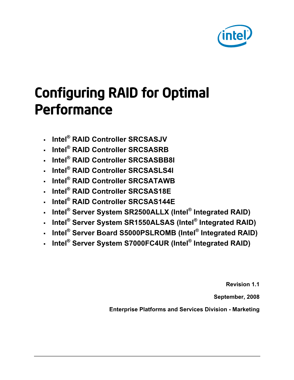 Configuring RAID for Optimal Performance