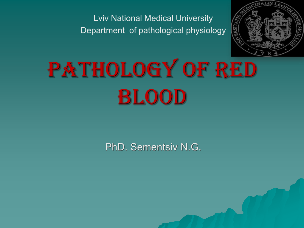 Red Blood Disorders Anemia