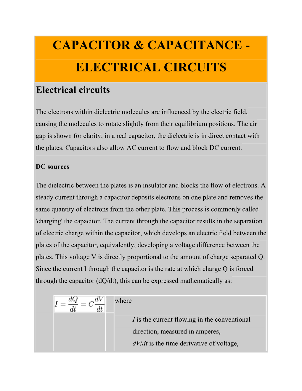 Capacitor & Capacitance