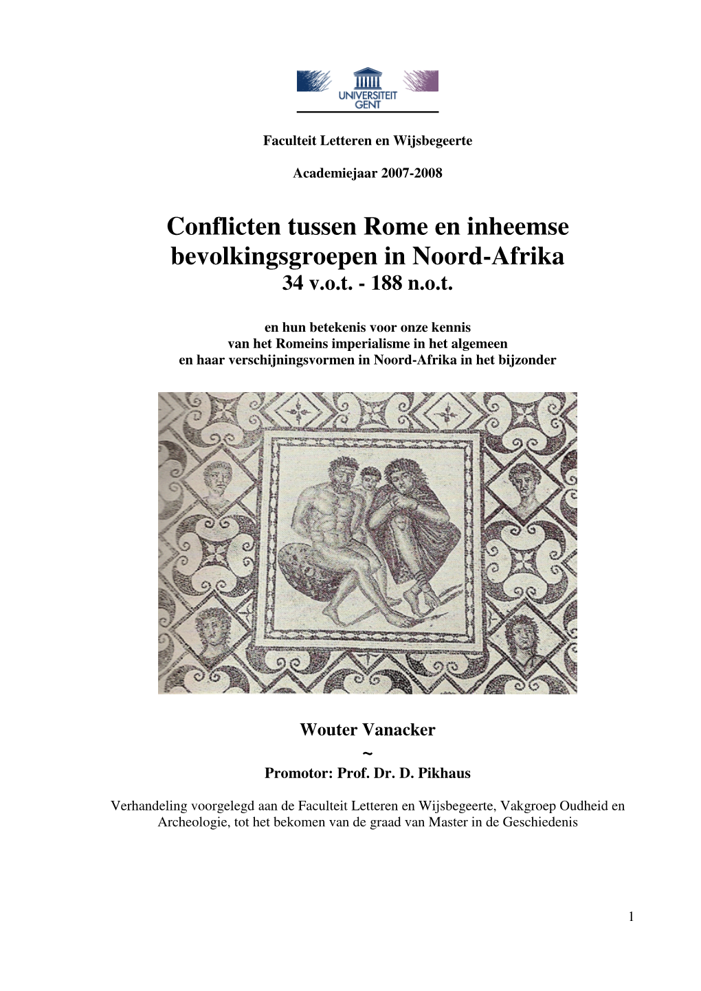 Conflicten Tussen Rome En Inheemse Bevolkingsgroepen in Noord-Afrika 34 V.O.T