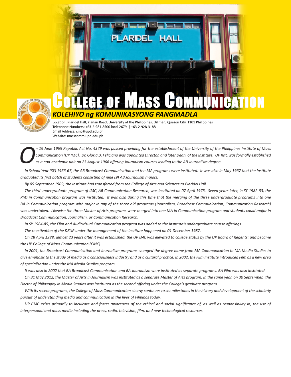 College of Mass Communication 361