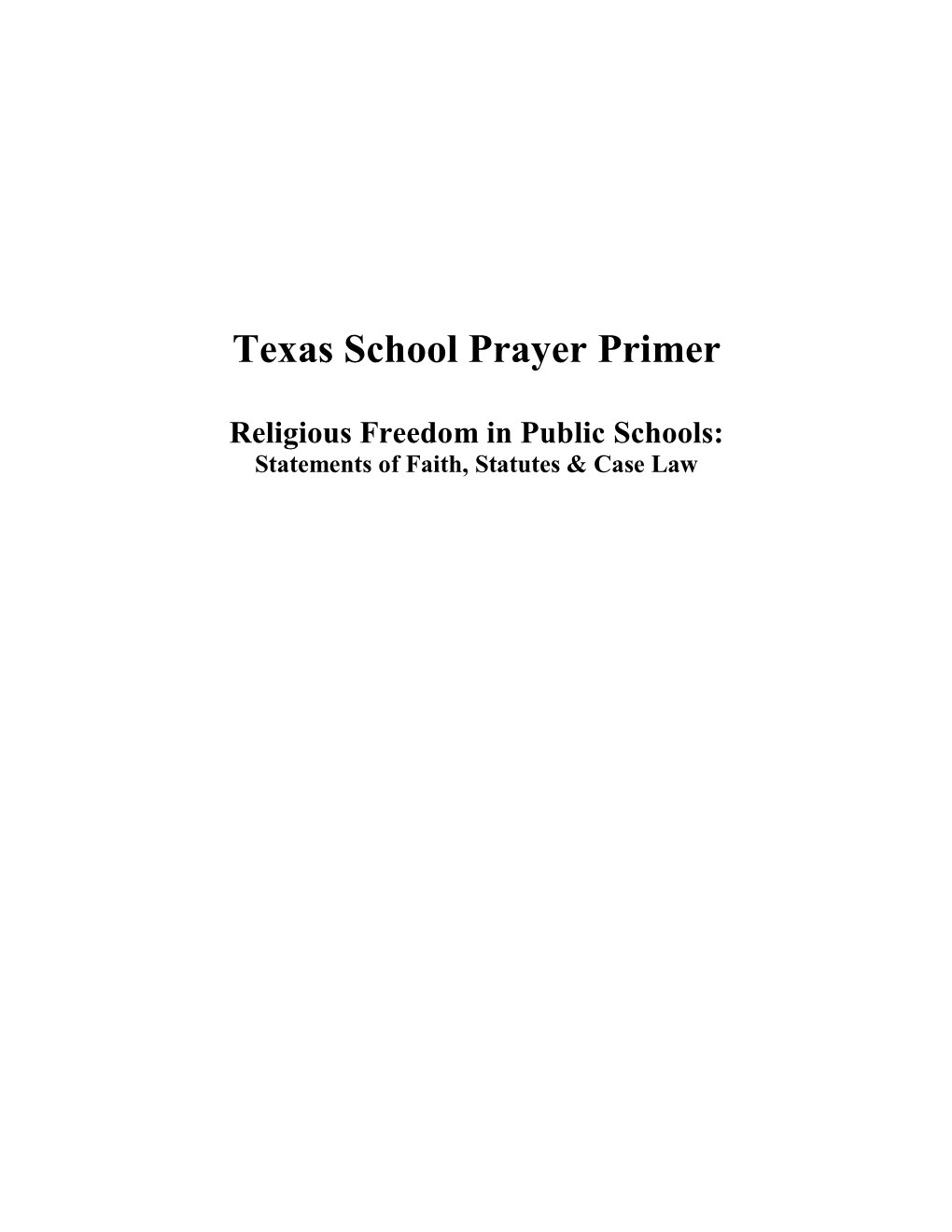 Prayer in Public Schools