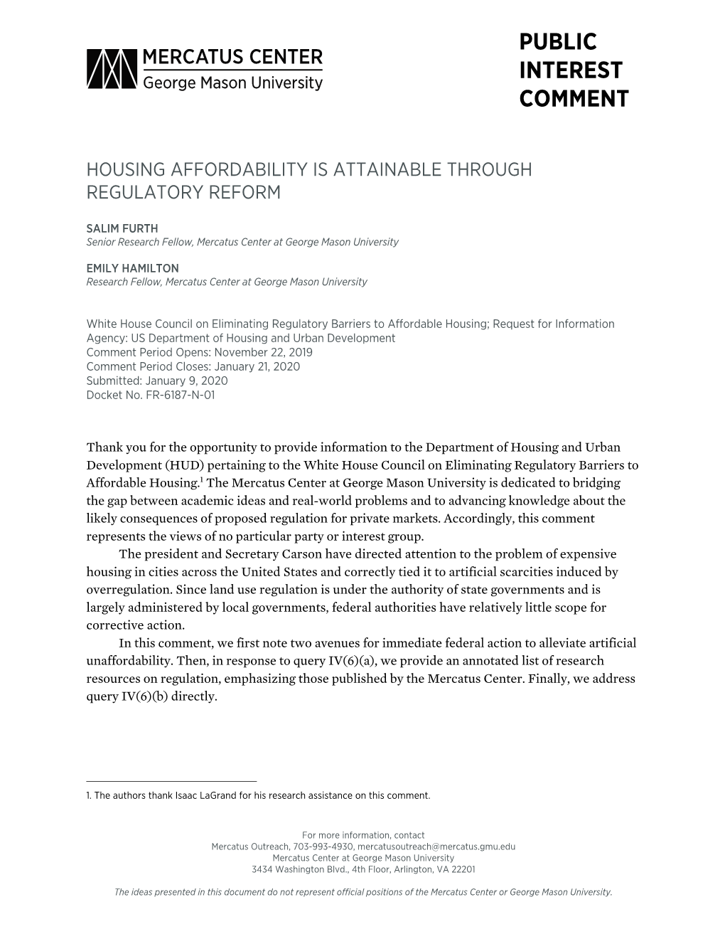 Housing Affordability Is Attainable Through Regulatory Reform