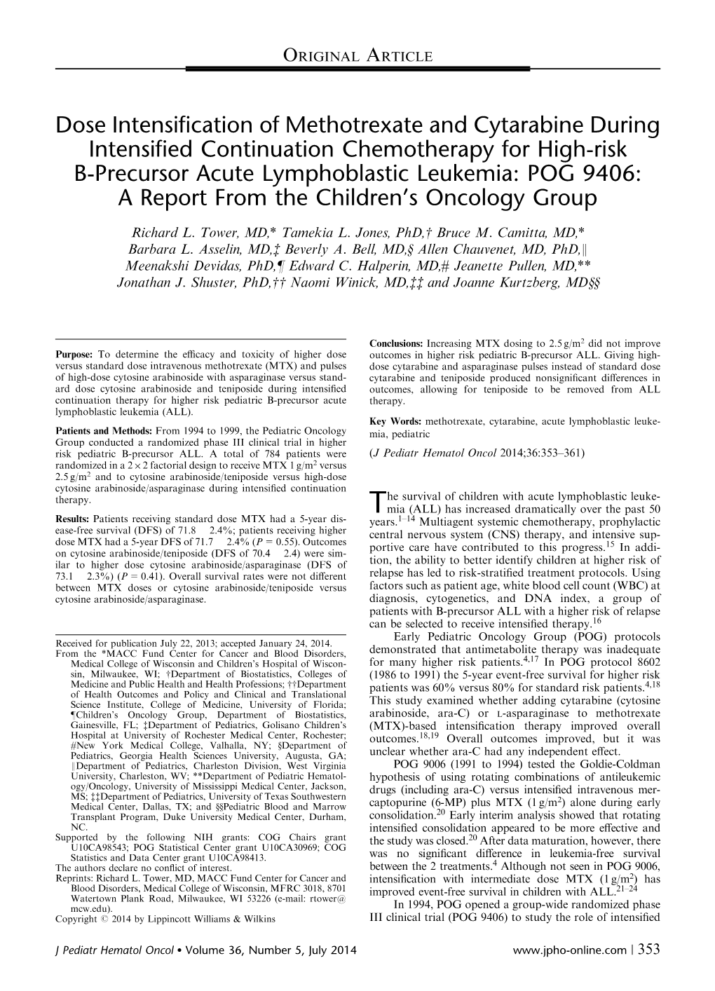 Dose Intensification of Methotrexate and Cytarabine During