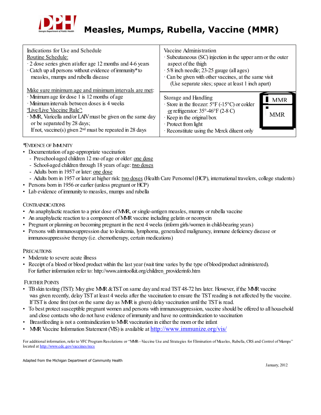 Measles, Mumps, Rubella, Vaccine (MMR)