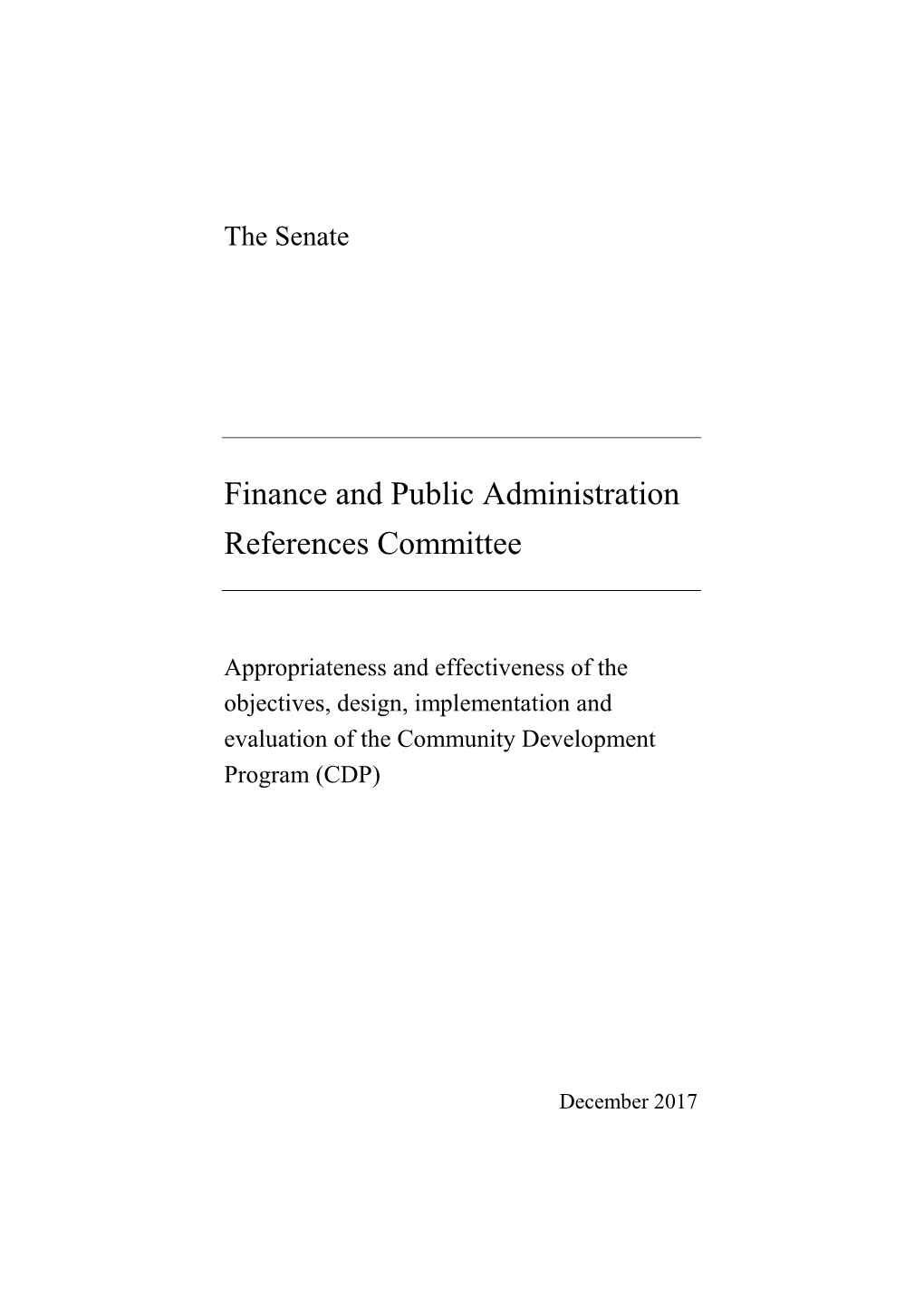 Senate CDP Report 2017