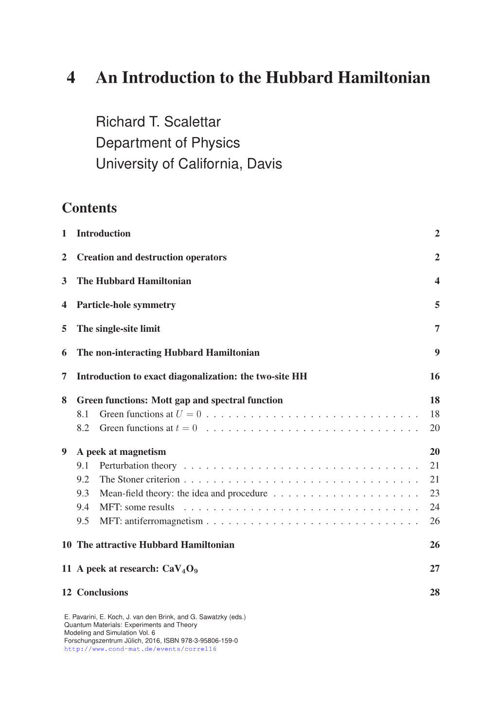 An Introduction to the Hubbard Hamiltonian