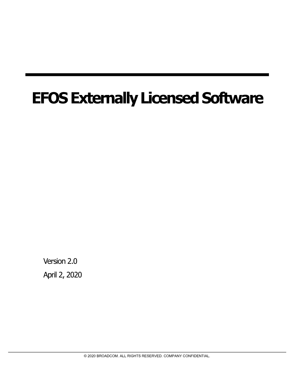 EFOS Externally Licensed Software