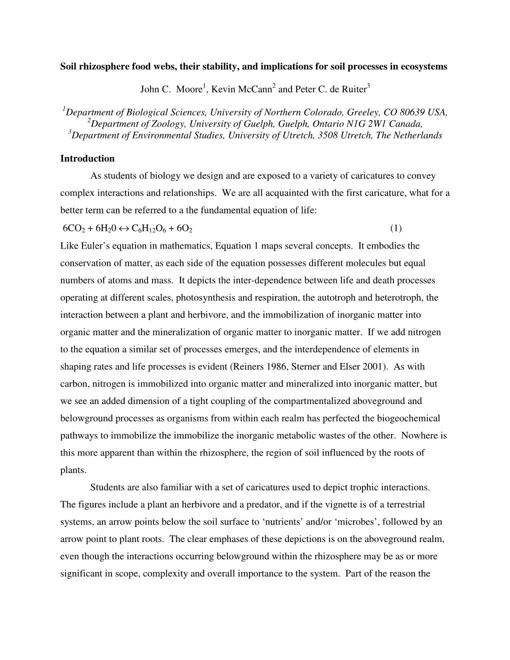 Soil Rhizosphere Food Webs, Their Stability, and Implications for Soil Processes in Ecosystems