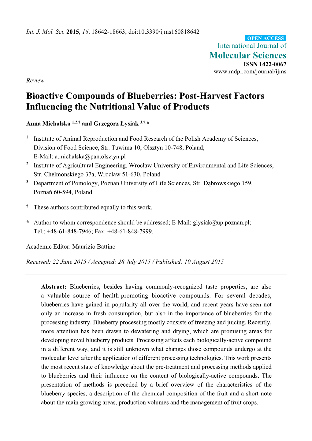 Post-Harvest Factors Influencing the Nutritional Value of Products