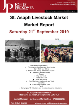 St. Asaph Livestock Market Market Report
