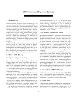 BCS Theory and Superconductivity