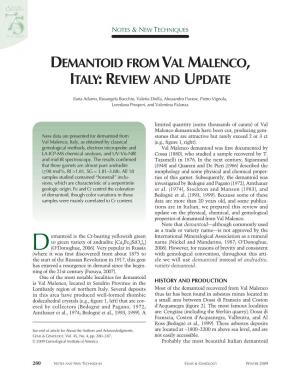 Demantoid from Val Malenco, Italy: Review and Update
