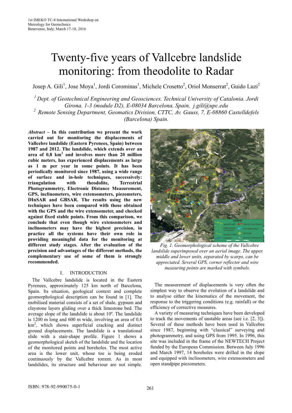 Twenty-Five Years of Vallcebre Landslide Monitoring: from Theodolite to Radar