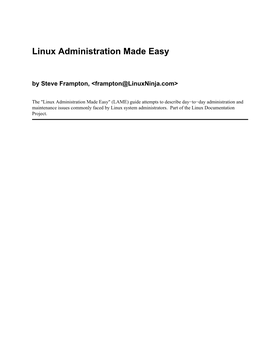 Linux Administration Made Easy