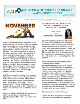 Greater Whittier Area Branch Aauw Newsletter