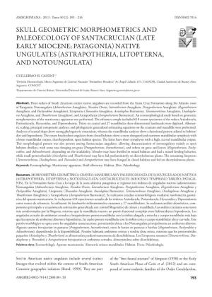 Native Ungulates (Astrapotheria, Litopterna, and Notoungulata)