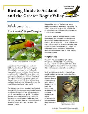 Birding Guide to Ashland and the Greater Rogue Valley