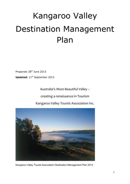 Kangaroo Valley Destination Management Plan