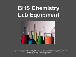 BHS Chemistry Lab Equipment