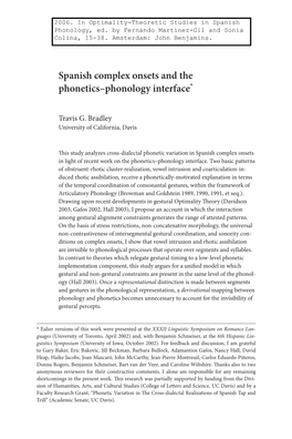 Spanish Complex Onsets and the Phonetics–Phonology Interface*