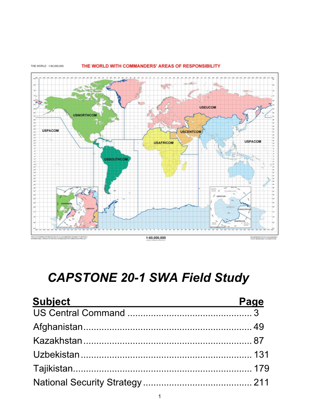 CAPSTONE 20-1 SWA Field Study