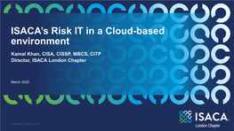 ISACA's Risk IT in a Cloud-Based Environment