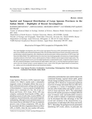 Spatial and Temporal Distribution of Large Igneous