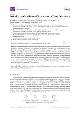 Novel 1,2,4-Oxadiazole Derivatives in Drug Discovery