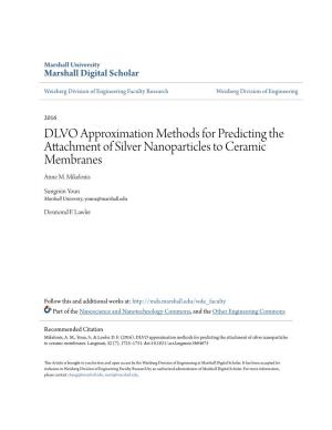 DLVO Approximation Methods for Predicting the Attachment of Silver Nanoparticles to Ceramic Membranes Anne M