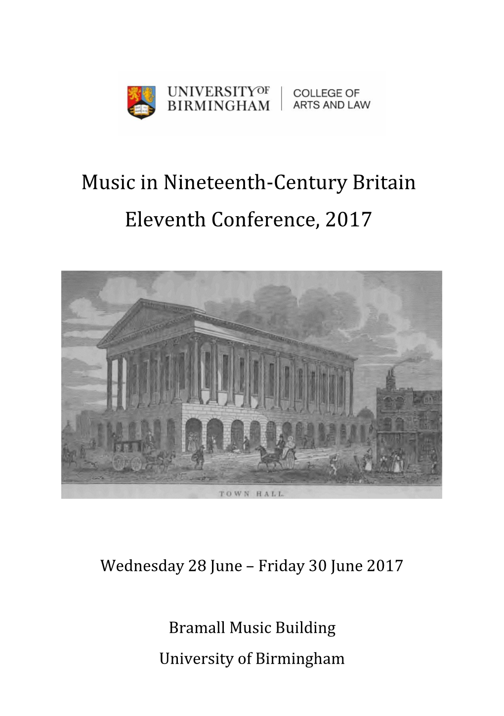 Music in Nineteenth-Century Britain Eleventh Conference, 2017