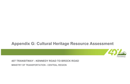 Cultural Heritage Resource Assessment