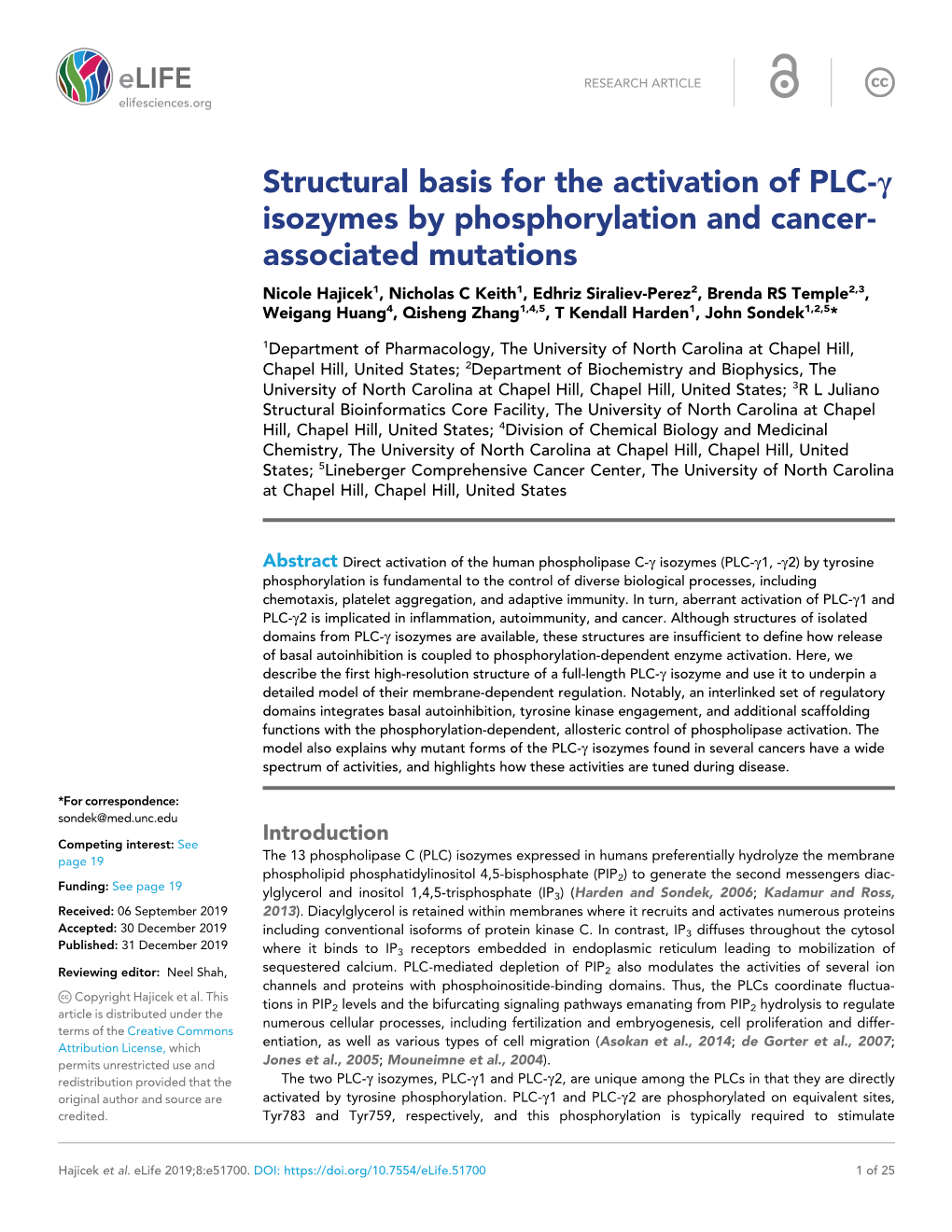 Structural Basis for the Activation of PLC-G Isozymes