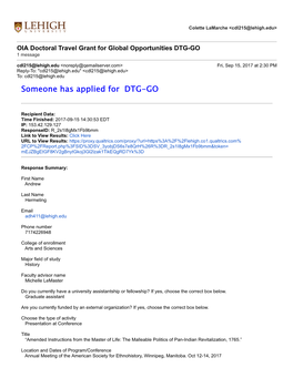 Someone Has Applied for DTG-GO