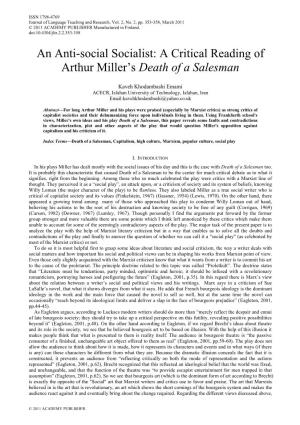 A Critical Reading of Arthur Miller's Death of a Salesman