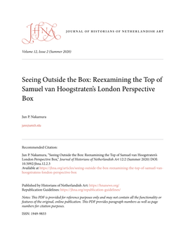 Reexamining the Top of Samuel Van Hoogstraten's London Perspective