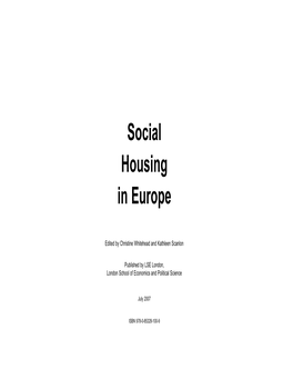 Social Housing in Europe