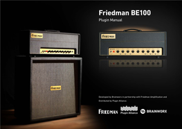 Friedman BE100 Plugin Manual