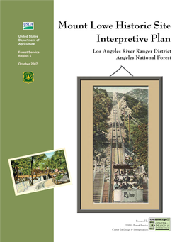 Mt. Lowe Historic Site Interpretive Plan