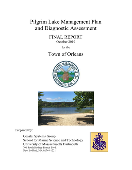 Pilgrim Lake Management Plan and Diagnostic Assessment