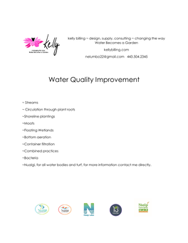 Water Quality Improvement