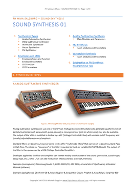 SOUND SYNTHESIS 01– Page 1 of 9