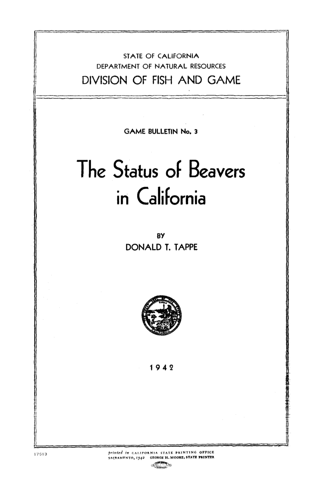 The Status of Beavers in California