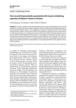 Hellenic Plant Protection Journal 11: 54-58, 2018 DOI 10.2478/Hppj-2018-0007